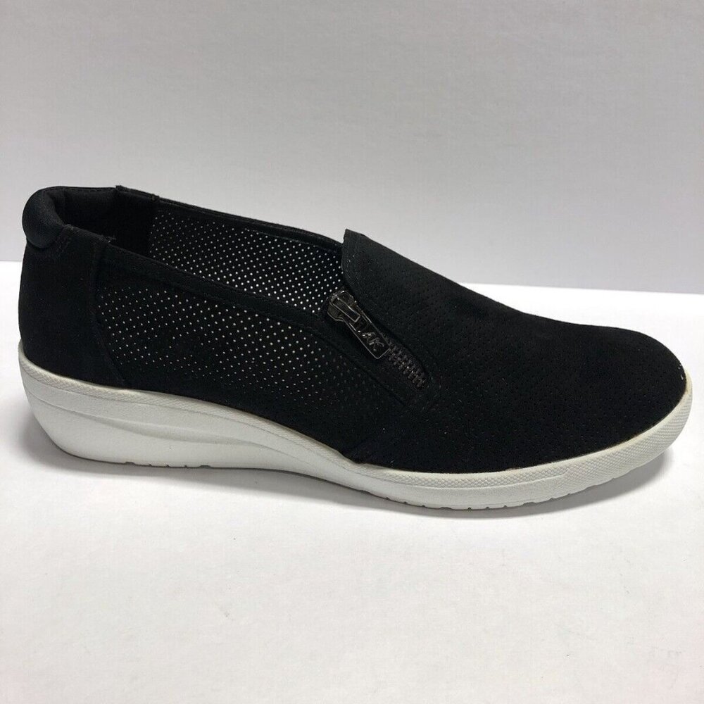 Anne Klein Women’s Yale, Black Wedge Sneakers, Size 10.5M